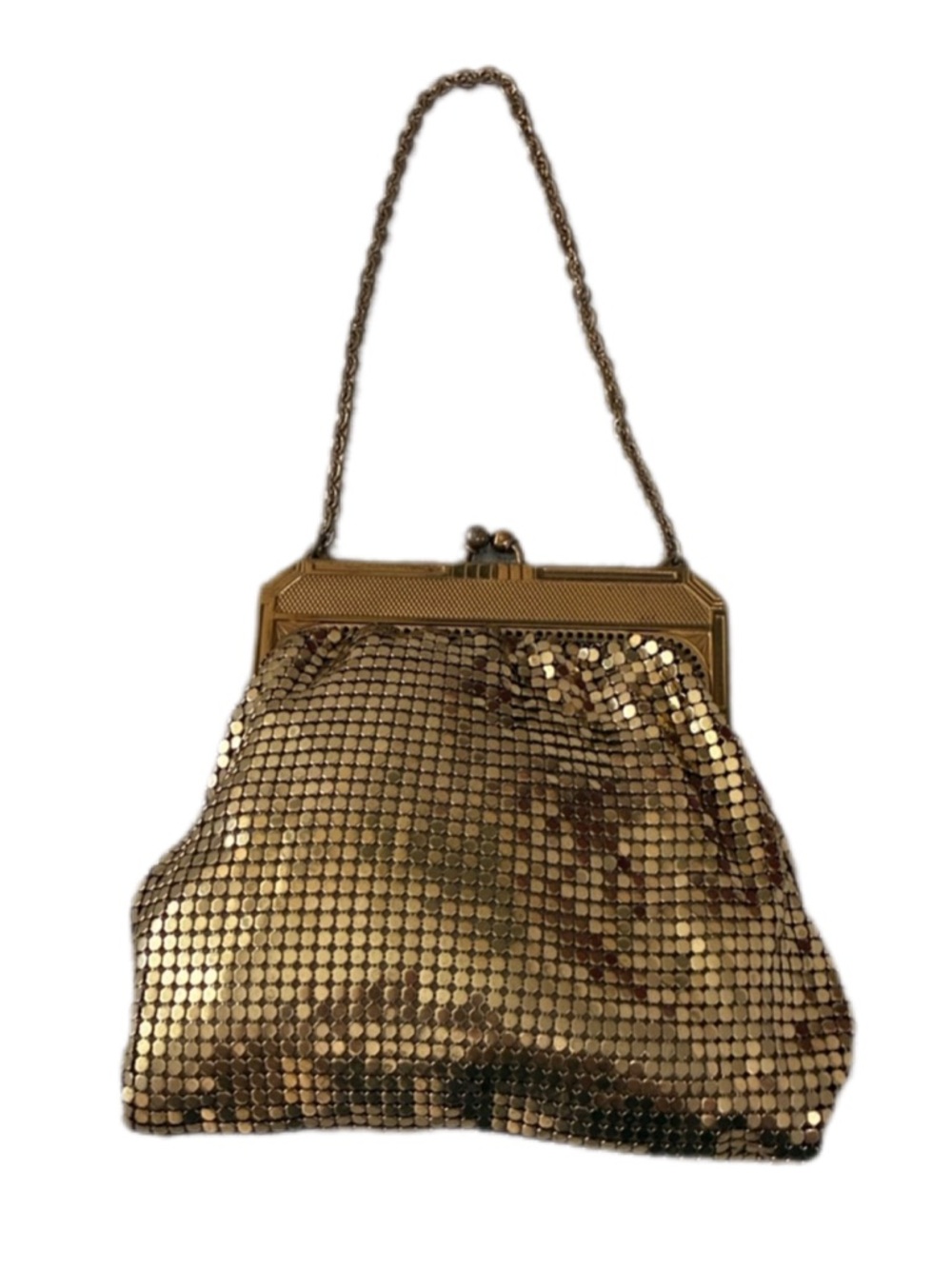Whiting & Davis’s vintage Gold Mesh Evening Handbag with Chain Handle